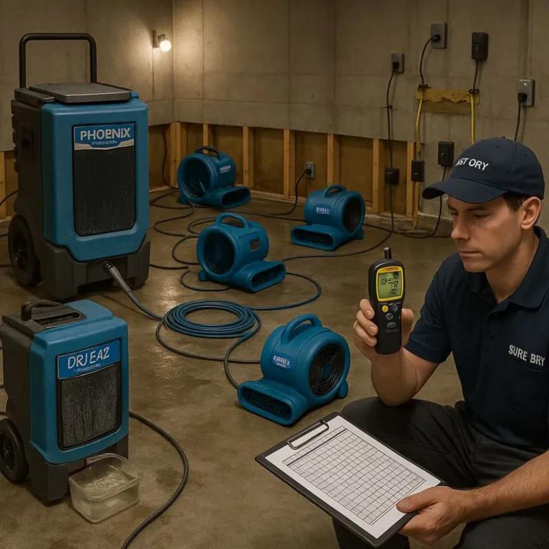 Structural Drying and Dehumidification process in Tiptonville, TN